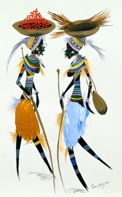 نماذج سوداء ، 2008 (أكريليك وغواش على ورق) بواسطة Oglafa Ebitari Perrin